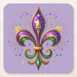 Mardi Gras Paper Coaster Vierkante Kartonnen Onderzetter