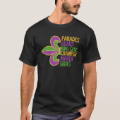 Mardi Gras Parades Kralen King Cake Louisiana Mard T-shirt (Voorkant)