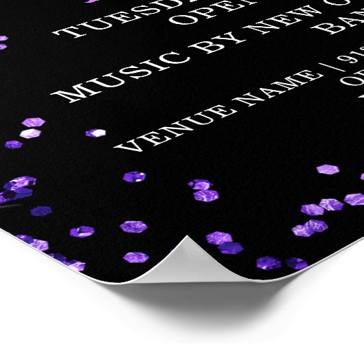 Mardi Gras Party Glitter Event Poster (Hoek)