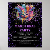 Mardi Gras Party Glitter Event Poster (Voorkant)