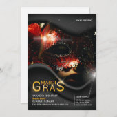 Mardi Gras Party Invitation Flyer (Devant / Derrière)