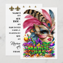 Mardi Gras - Party Invitation Kaart