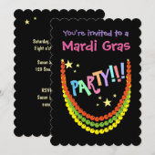 Mardi Gras Party Kaart (Voorkant / Achterkant)