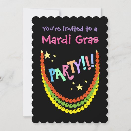 Mardi Gras Party Kaart (Voorkant)