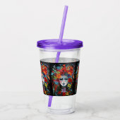 Mardi Gras Party Mask & Headdress Paarse Straw & Acryl Drinkbeker (Achterkant)