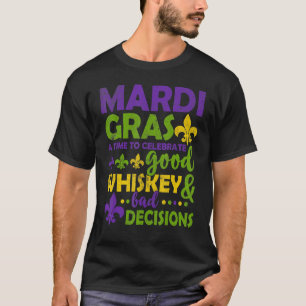 Mardi Gras Party Masker Costume Carnival Whiskey T-shirt