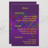 Mardi Gras Party Menu Stationery (Devant / Derrière)