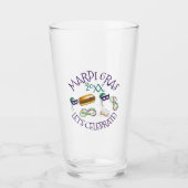 Mardi Gras Party New Orleans Beignet Mask Beads Glas (Voorkant)