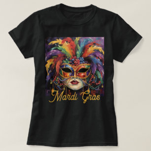 Mardi Gras Party T-shirt Masker Kralen