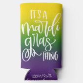 Mardi Gras Party Text Design Ombre Background (Achterkant)