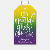 Mardi Gras Party Text Design Ombre Cadeaulabel (Achterkant)