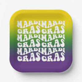 Mardi Gras Party Text Design Ombre Papieren Bordje