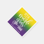 Mardi Gras Party Text Design Ombre Servet (Hoek)