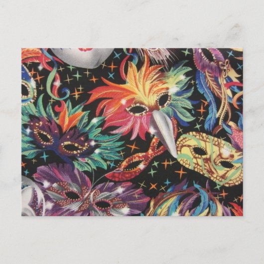 Mardi Gras Party Uitnodiging Briefkaart (Voorkant)