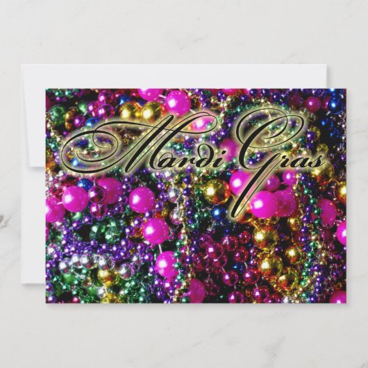 Mardi Gras Party "werpt" uitnodiging tot sjabloon (Voorkant)
