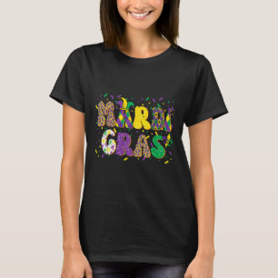 Mardi Gras-patronen Jester-carnavalsoptocht Vrouwe T-shirt