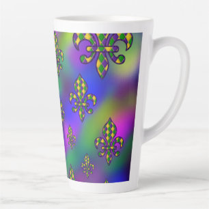 Mardi Gras Pattern Latte Mok