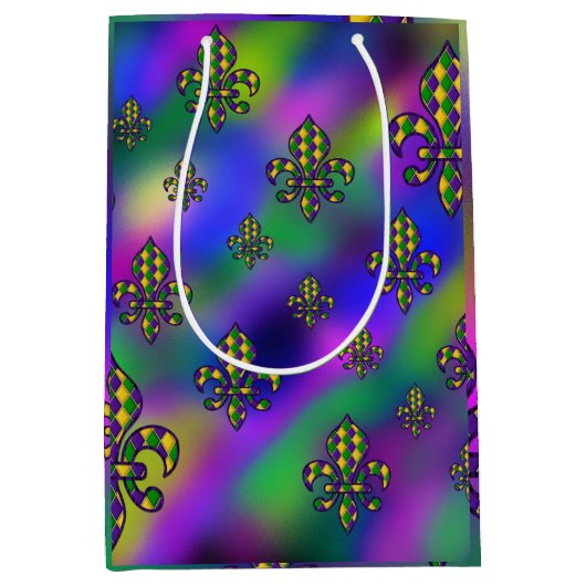 Mardi Gras Pattern Medium Cadeauzakje (Voorkant)