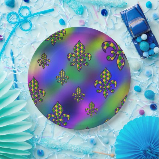 Mardi Gras Pattern Papieren Bordje (Feest)