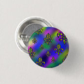 Mardi Gras Pattern Ronde Button 3,2 Cm (Voorkant /achterkant)