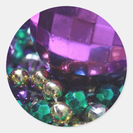 Mardi Gras Perle Jette Purple Personnalisé Sticker (Devant)