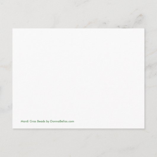 Mardi Gras Perles Carte postale Invitations Modèle (Dos)