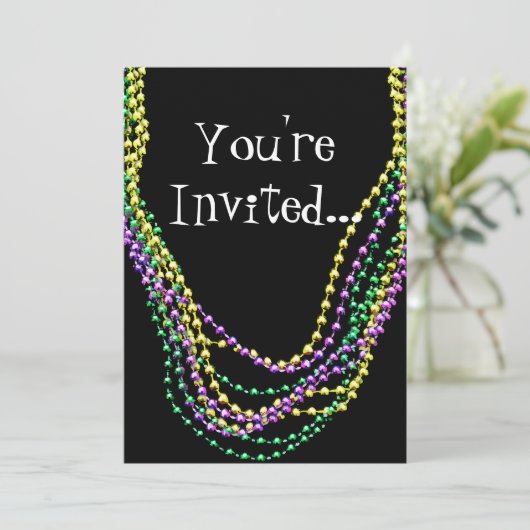 Mardi Gras Perles Colliers Invitation (Debout devant)