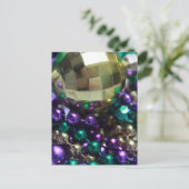 Mardi Gras Perles Gold Carte Postale Modèle d'invi (Debout devant)