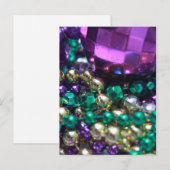 Mardi Gras Perles Purple Cartes Postales Invitatio (Devant / Derrière)
