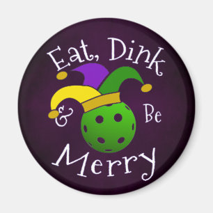 Mardi Gras Pickleball Eat Dink be Merry Magneet
