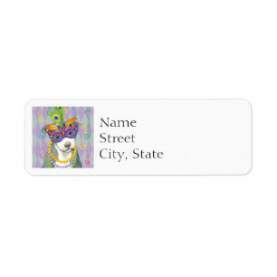 Mardi Gras Pit Bull Terrier Etiket