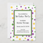 Mardi Gras Polka Dot Jouer Invitation Anniversaire (Devant)