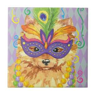 Mardi Gras Pomeranian Tegeltje