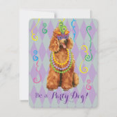 Mardi Gras Poodle Kaart (Voorkant)