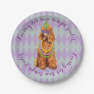 Mardi Gras Poodle Papieren Bordje