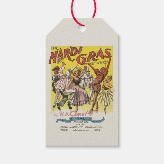 Mardi Gras Poster Cadeaulabel (Voorkant)