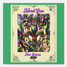 Mardi Gras Poster erf teken 2024