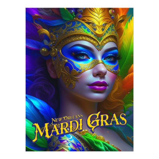 Mardi Gras Poster Uitnodigingen (Voorkant)