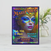 Mardi Gras Poster Uitnodigingen (Staand voorkant)