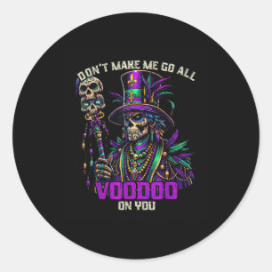 Mardi Gras Priest heksendokter Voodoo op jou Ronde Sticker