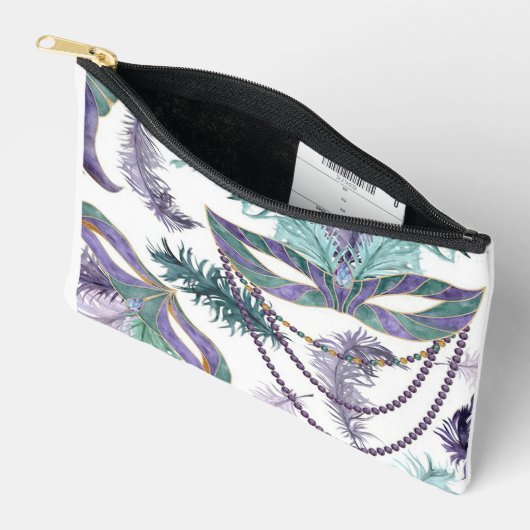 Mardi-Gras Print Cosmetic Bag Etui (Open)
