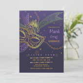 Mardi Gras Prom Uitnodiging (Staand voorkant)