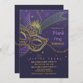 Mardi Gras Prom Uitnodiging (Voorkant / Achterkant)