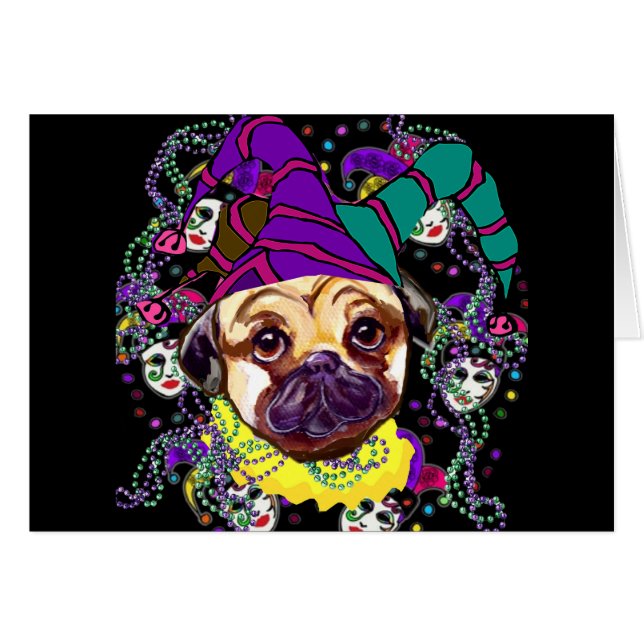 MARDI GRAS PUG (Voorkant Horizontaal)