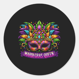 Mardi Gras Queen kostuum outfit meisjes vrouwen Ma Ronde Sticker