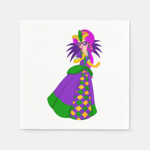 Mardi Gras Queen Paper Napkins Servet