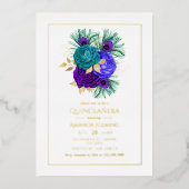 Mardi Gras Quinceañera Foil Invitation (Recto)