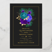 Mardi Gras Quinceañera Foil Invitation (Recto)
