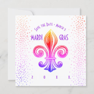 Mardi Gras Rainbow Fleur DE Lis Partij Kaart