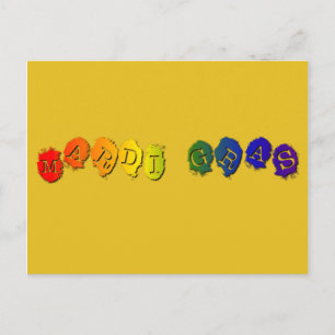 Mardi Gras Rainbow Fonts Briefkaart